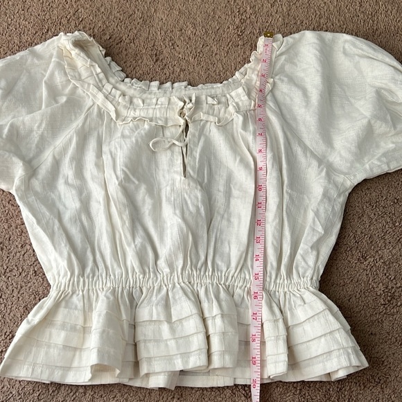 Cleobella Eliana Puff Sleeve Bohemian Top Ivory - Picture 11 of 13